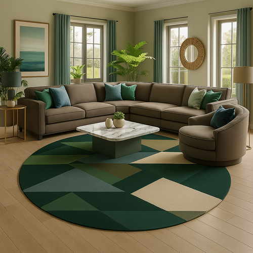 Emerald Geometric Rug