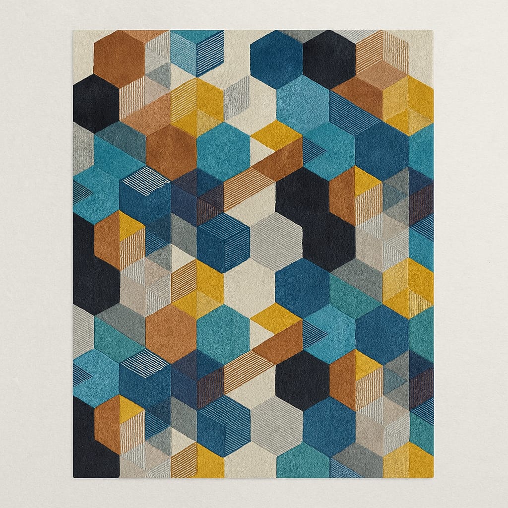 Prism Cubes Hand Tufted Rug