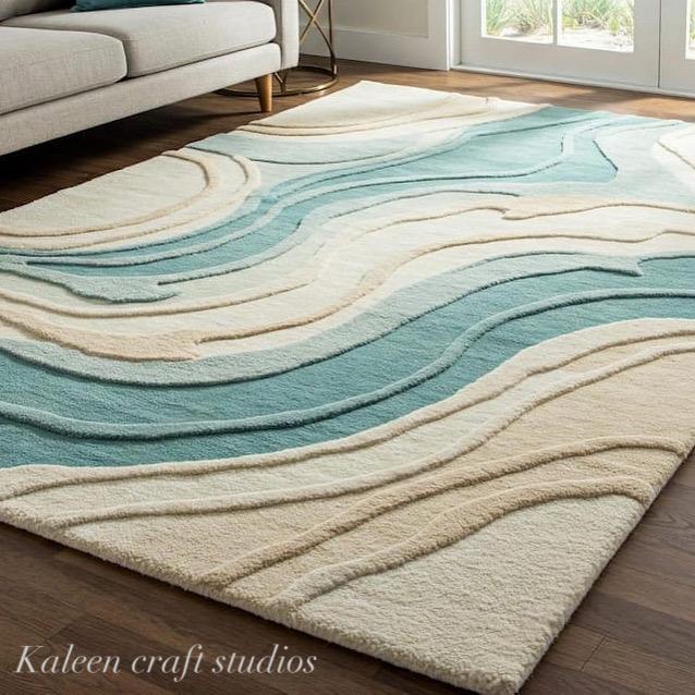 Coastal Flow Wool Art Rug