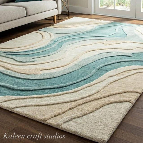 Coastal Flow Wool Art Rug